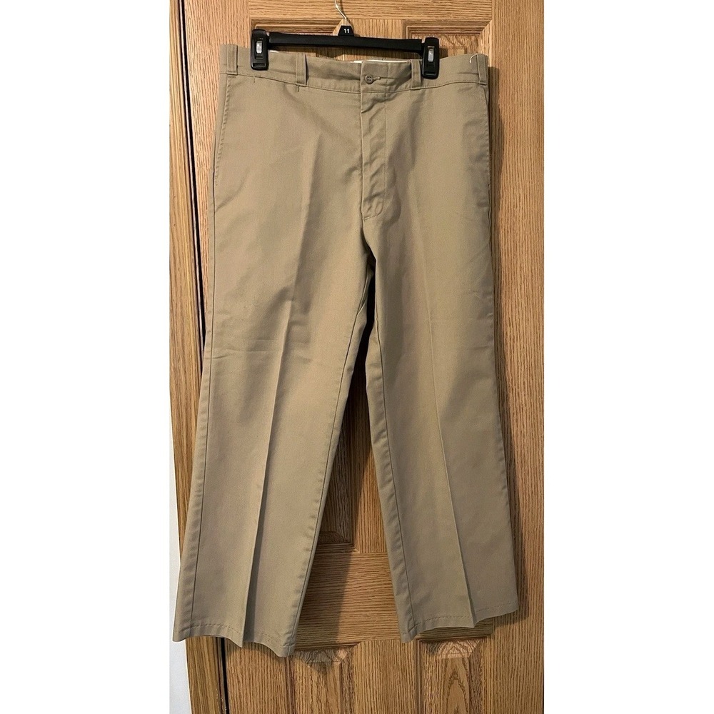 Vintage Sears Perma Prest 36(34)x28 Mens Beige Work Pants Zipper
